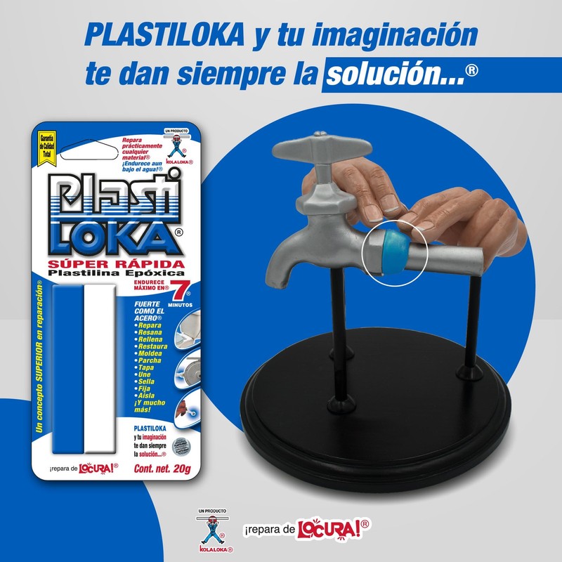 PlastiLoka Super Rapida Epoxy Plasticine, 20g, Fast Setting