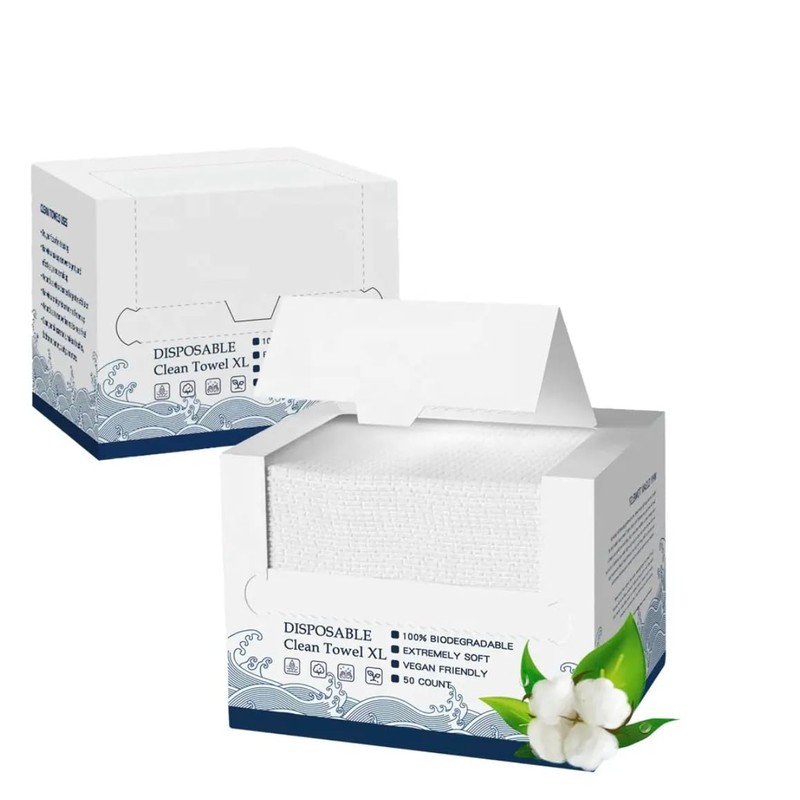 Clean Towels XL, Biodegradable, Extremely Soft, 50 Count, Vegan, Cruelty