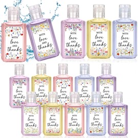 Piuaeue 50Pcs Wild Flower Mini Hand Sanitizer Bulk, Thank You Gift Wedding Favors Small Hand Sanitizer for Guest 1fl oz Travel Size Hand Soap for Wedding Gift Supplies