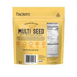 Flackers Organic Cheeze-Pleaze Multi-Seed Crackers, 4 Ounce 6-Pack, Gluten Free, Non GMO, Vegan, Keto Snack, 6g protein, 6g Fiber, 2g Net Carbs