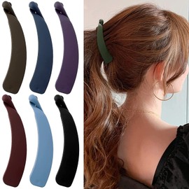 VSAKSH 4pcs Multicolor Banana Clips Hair for Thick Hair, Strong Hold Ponytail Matte Banana Clips for Women & Girls, Hair Accessories (Random Color)