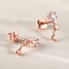 Earrings Silver 925 Women's Cubic Zirconia Stud Earrings Hanging Heart
