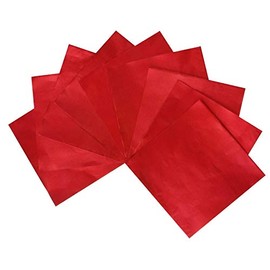 Webake Chocolate Candy Wrappers Aluminium Foil 100 piece For Homemade Chocolate, DIY Candies, Fudge and Brownies 6 x 6 Inch (Red)