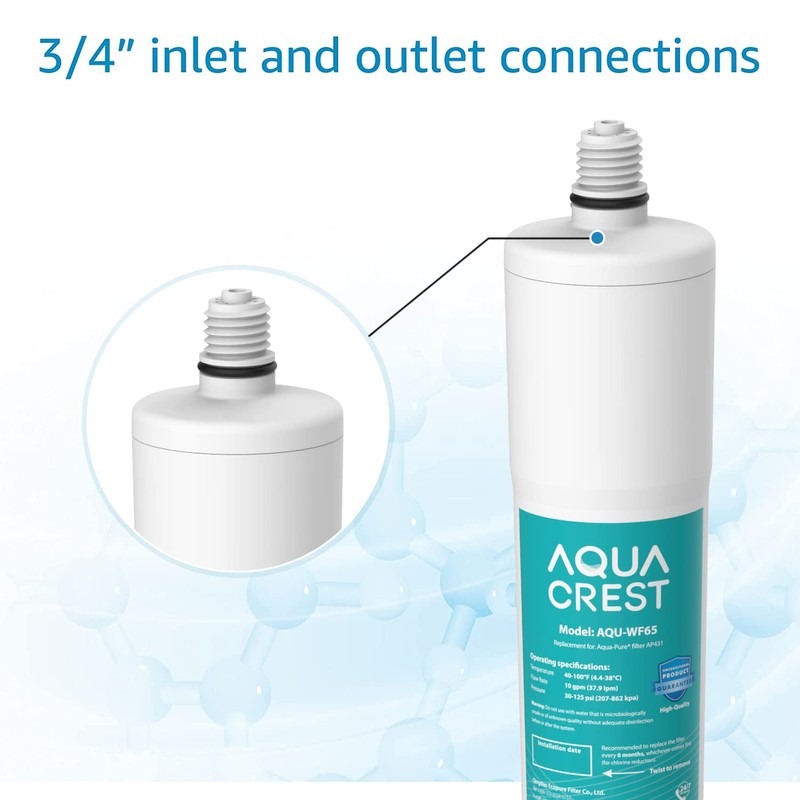 AQUA CREST AP431 Whole House Scale Inhibitor Water Filter, 1