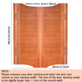 31.5 Inch Solid Wood Swinging Saloon Doors - Rustic Western Style Half Door for Kitchen, Bar, Hallway - with Auto-Close Hinges & Hardware - Interior Partition Door for Bedroom, Porch, Cellar