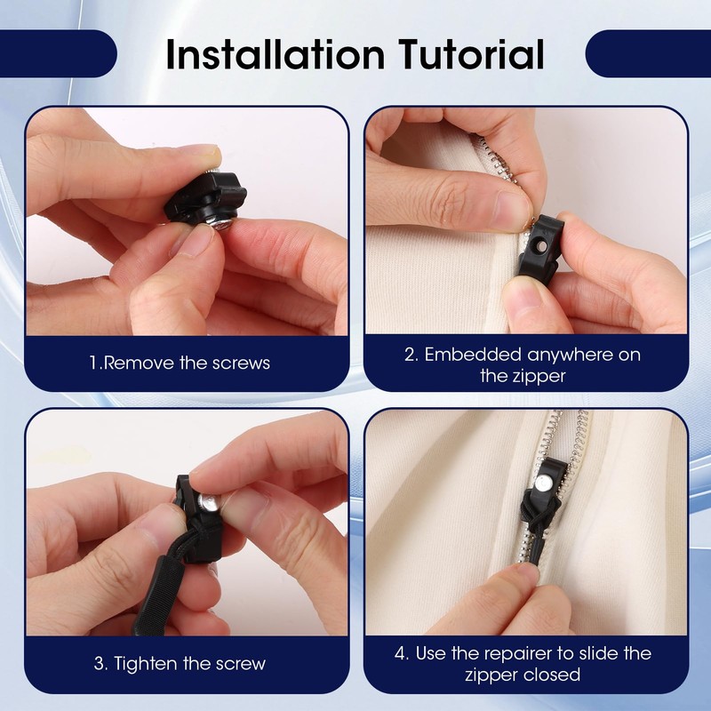 9 PCS Zip Repair Kit 3 Sizes Replacement Zipper Puller