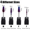 Bestgle 4Pcs Nail Drill Bits Set, 3/32" Purple Coated Tungstenic
