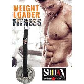 Shihan Portable Weight Loader Pin/Strap 15inch strap 3 inch ring OLYMPIC WEIGHTS Loading Pin strap - Ideal for Triceps Weight adding strap,
