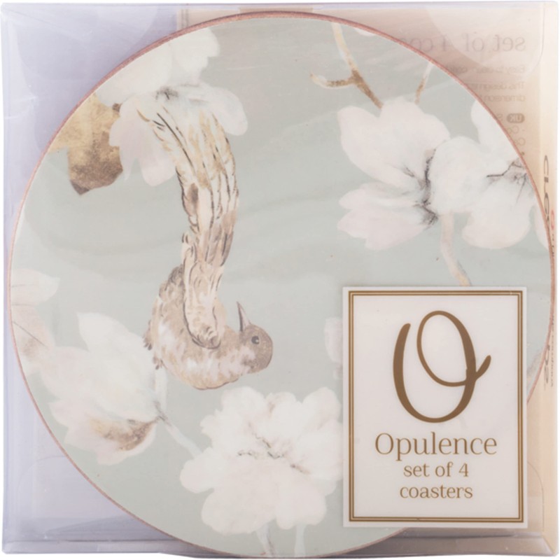 Creative Tops Duck Egg Floral Bird Cork-Back Premium Round Coasters,