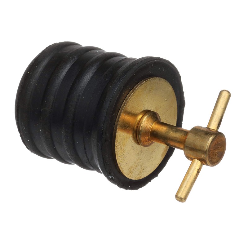 Seachoice Twist-Turn 1.25 in. Marine Boat Brass Drain Plug w/Neoprene