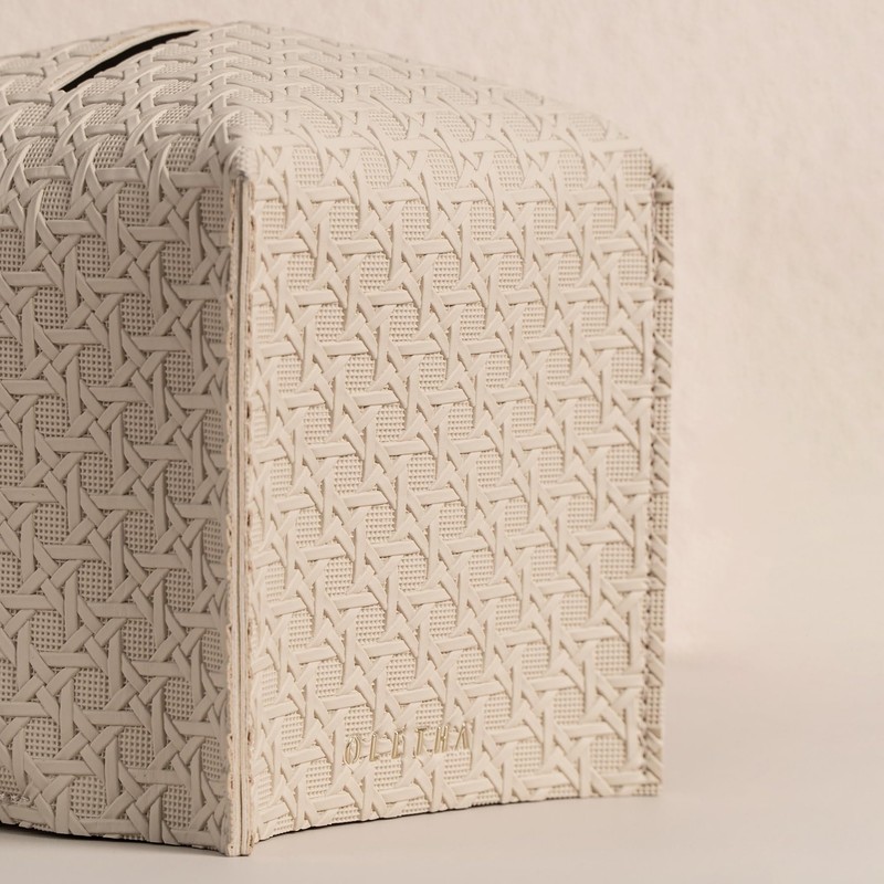 OLETHA Square Tissue Box Cover - Aesthetic Desk Decor for
