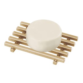 iDesign Saver Kitchen and Bathroom Bar Holder-Soft Brass Soap Dish