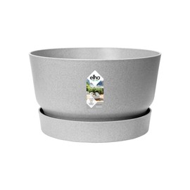 elho Greenville Bowl 33 - Flower Pot for Outdoor Use - 100% Recycled Plastic - Diameter 32.5 x Height 19.4 cm - Grey/Living Concrete