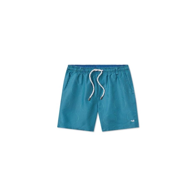 Youth Dockside Swim Trunk - Circle Maze, Slate & Mint,