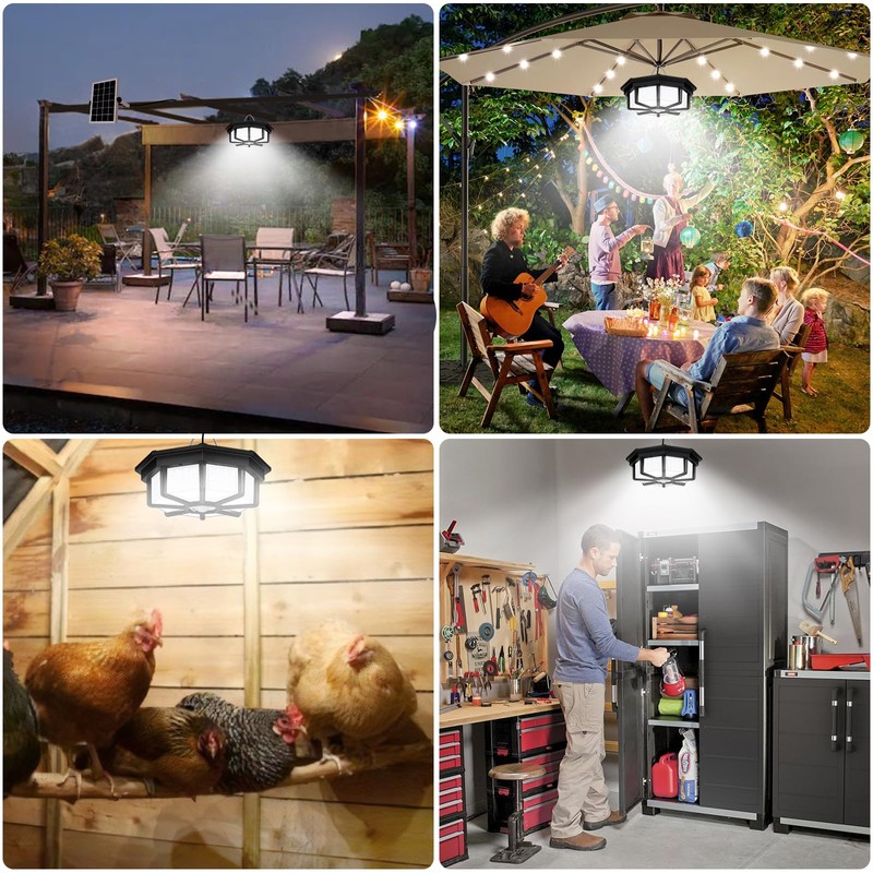 Solar Shed Light Indoor Outdoor, Aqonsie 288LED Solar Powered Motion