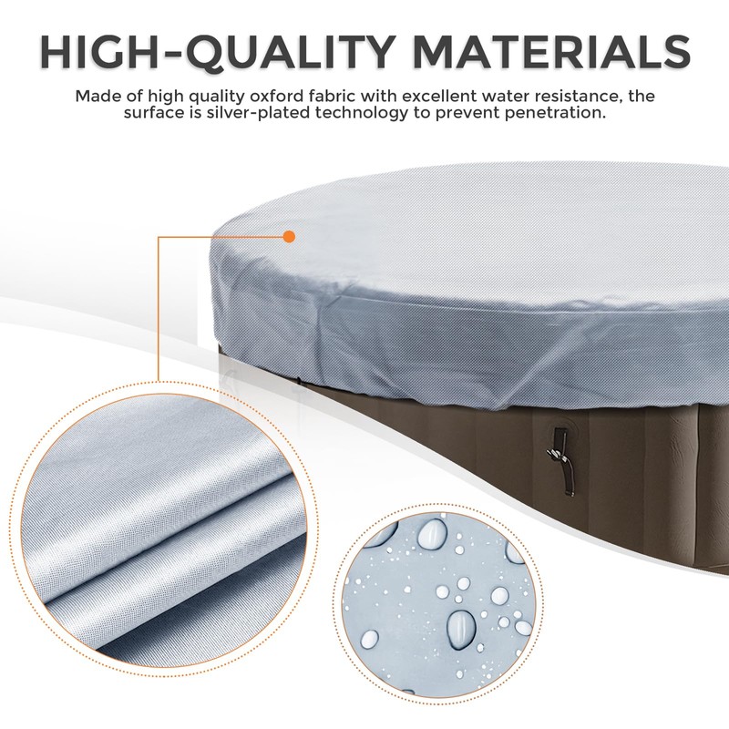 Round Hot Tub Cover 420D Polyester Waterproof Spa Covers for