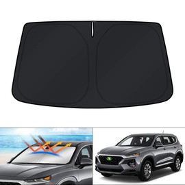 KUST - Parasol para Parabrisas Hyundai Santa Fe 2013-2018, Accesorios para Ventana, Protector de Visera Plegable, bloquea los Rayos UV para Mantener tu Coche más Fresco