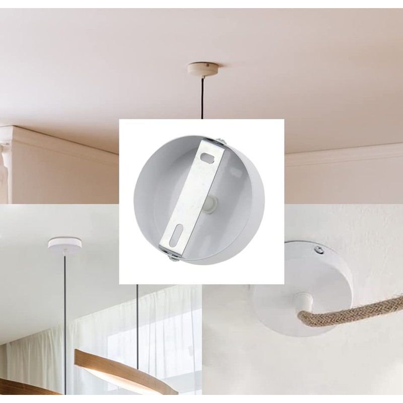 Alppihym Pack of 2 Metal White Canopy Light Pendant Ceiling