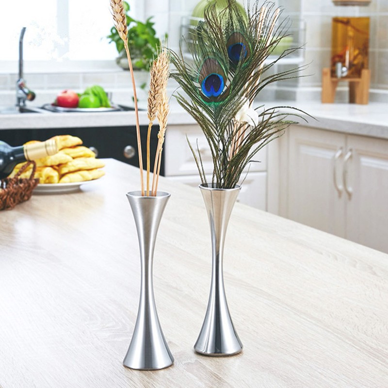 Stainless Steel Vase Innovative Elegant Modern Style Round Mouth Metal