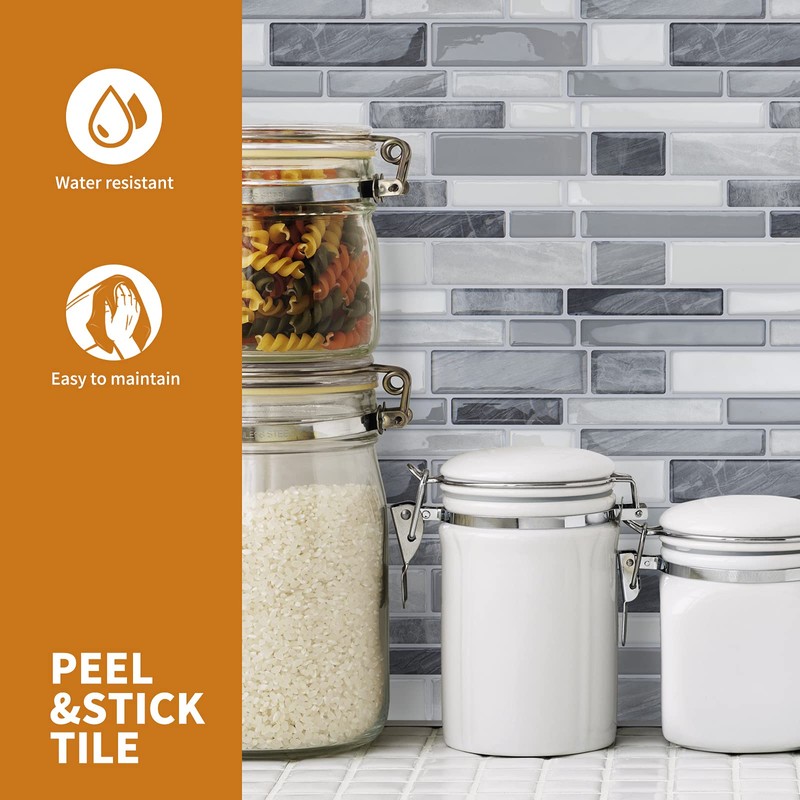 WOWSTAR 10-Sheet Peel and Stick Backsplash Tile for Kitchen Wall,