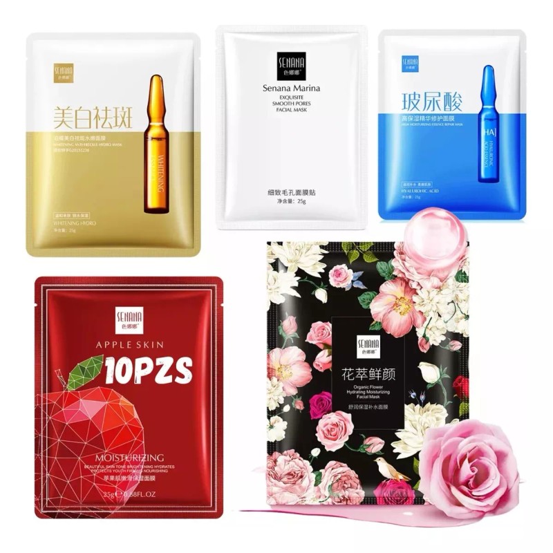 Universo en Linea Pack 10 Mascarilla Facial Hidratante Tonificante Al