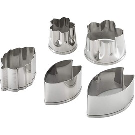 Yoshikawa YJ2790 Vegetable Cutter, Cherry Blossom Cutter, 5-piece Set, Cooking Iroha YJ2790, Silver