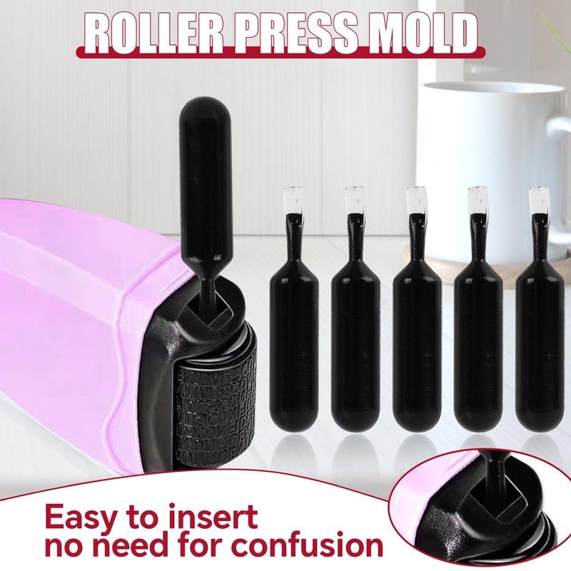 10 Pcs Identity Theft Protection Roller Stamp Ink Set with
