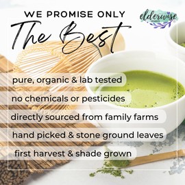 Elderwise Organics Matcha - Green Tea Powder - Ceremonial Grade - Premium Grade Harvest - Authentically Japanese