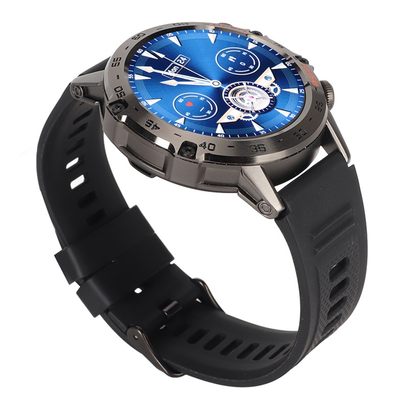 Black Outdoor Smartwatch with Speaker Waterproof Dustproof LCD Bluetooth Intelligent