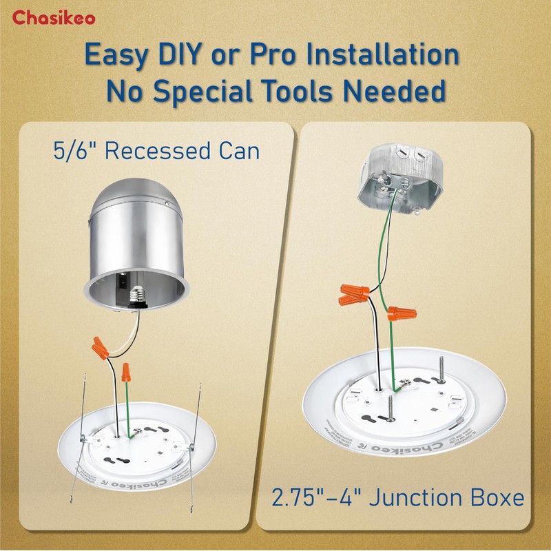 Chasikeo 4 Pack 5/6 Inch LED Disk Lights, Dimmable Flush