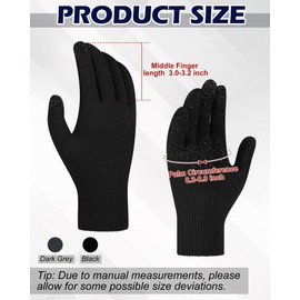 Eurzom 2 Pairs Winter Waterproof Gloves for Men Warm Thick Fleece Non-Slip Touchscreen Gloves Cold Weather Ski Accessory for Freezer Work Driving Biking Hiking