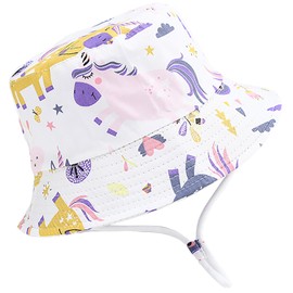Malaxlx Baby Children's Sun Hat Fishing Hat Summer Hat UV Protection Beach Hat Bucket Hat Toddler Bucket Hat for Girls Boys, Colourful Unicorn