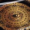 Smizzle Medium Rolling Tray - All Seeing Eye (Gold-Black/Gold) 10.75