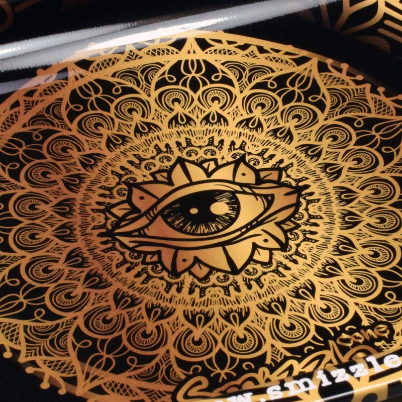Smizzle Medium Rolling Tray - All Seeing Eye (Gold-Black/Gold) 10.75