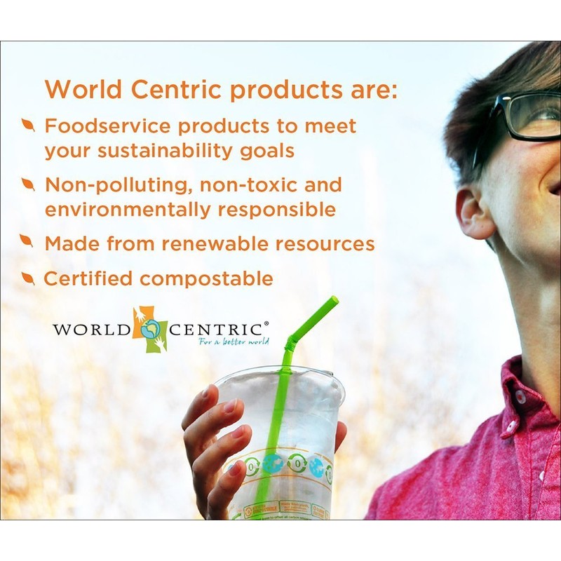 100% Compostable Cups by World Centric, Made from Ingeo PLA,
