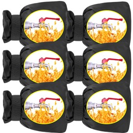 Ponpon Outdoor Faucet Cover for Winter, 6.3" W x 9" H Garden Faucet Socks for Freeze Protection, Reusable Waterproof Thickened Outside Yard Insulated Spigot Cover (6)