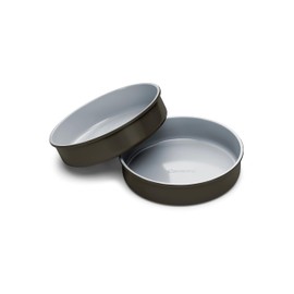 Caraway Non-Stick Ceramic 9” Circle Pans - Naturally Slick Ceramic Coating - Non-Toxic, PTFE & PFOA Free - Perfect for Birthday Cakes, Tartes, & More - Black