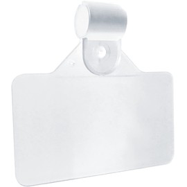 25 Clear Plastic Wire Shelf Label Holders for Adhesive Labels, Professional Display Retail Price Tag Ticket Hanger Clips, Snap On Pantry Sign Label Holder for Wire Shelves & Baskets (2" W x 1.25" H)