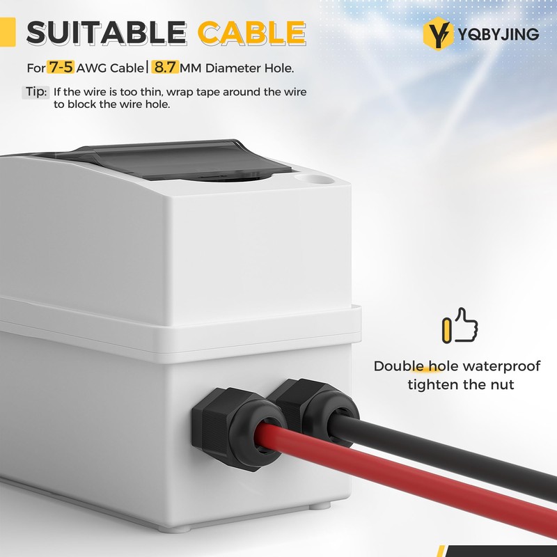 YQBYJING Solar Panel Disconnect Switch 32 Amp 4 Holes DC