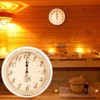 Fdit 23 cm Diameter Sauna Clock Wall Hanging Wooden Clock