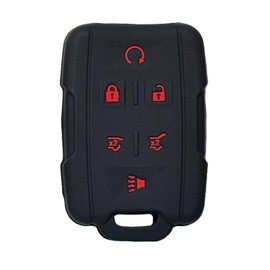 Key Fob Cover for Chevy GMC: 5 Buttons Key Fob Case Fit for Chevy Tahoe Suburban GMC Yukon XL Denali 2015 2016 2017 2018 2019 2020丨Remote Protector M3N-32337100 (Black)