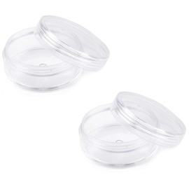 cyclingcolors 2 x Plastic Containers Clear Round Container Bottle Glitter Box Earring Ring Small Plastic Storage Box with Lid 5 x 2 cm