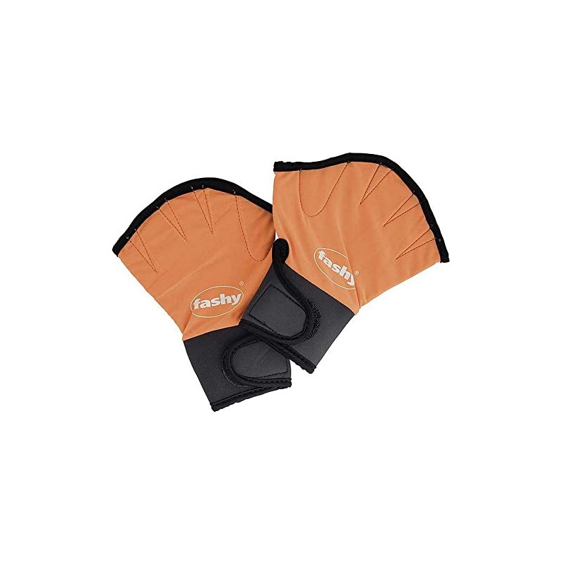 Fashy Neoprene Training Gloves with Velcro - Orange/Black, Small