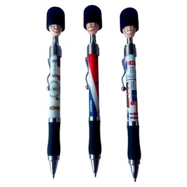 Souvenirs Set of 3 Soldier Head London Famous Landmarks Union Jack Ball Pens, London Collectable British Gift Pen Guardsman