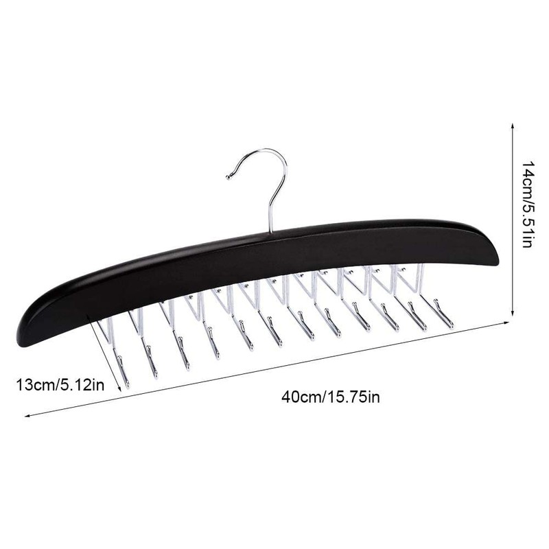 SunTrade Wooden Tie Hanger,24 Tie Organizer Rack Hanger Holder Hook