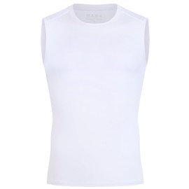 MOVILBENES Boys Compression Shirt Sleeveless Youth Basketball Football Baseball Undershirt Quick Dry Kids Athletic Tank Tops White L