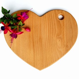 ECOSALL Heart Shaped Cutting Board 11” x 9” – Solid Wood Decorative Cutting Board and Serving Board for Cheese, Bread, Snacks – Special Wedding Gift, Valentines, Mother’s Day and Anniversary Present