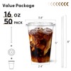 AOZITA 16 oz Plastic Cups with Lids and Straws, 50