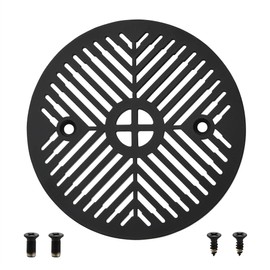 4-1/4 Inch Shower Strainer Drain Cover, Matte Black Floor Drainer, 02014R4FMB