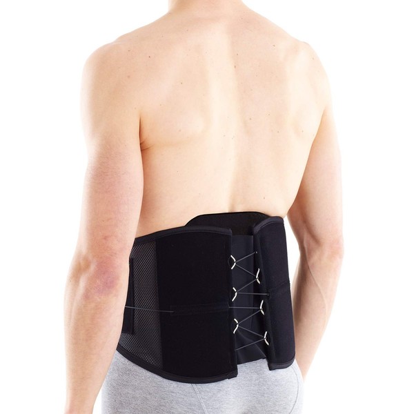 Neo-G Easy-Fit Back Brace – Support for Lower Back Pain, Muscle Spasm, Arthritis, Strains, Sprains & Instability - Adjustable Lacing System & Lumbar Pad - Class 1 Medical Device – 1 Size - Black